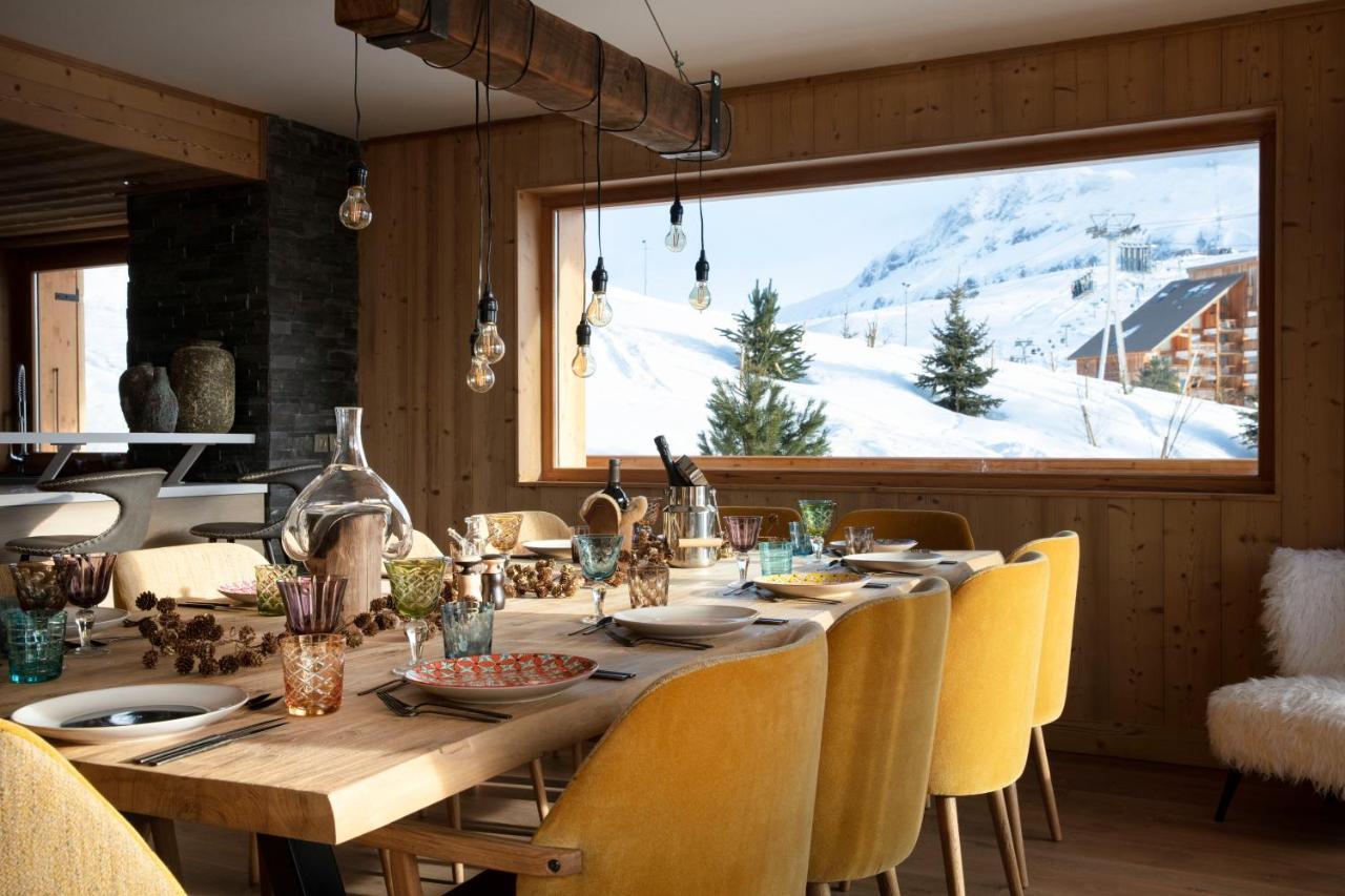 Grandes Rousses Hotel & Spa Alpe d'Huez Ngoại thất bức ảnh Dining room in a chalet